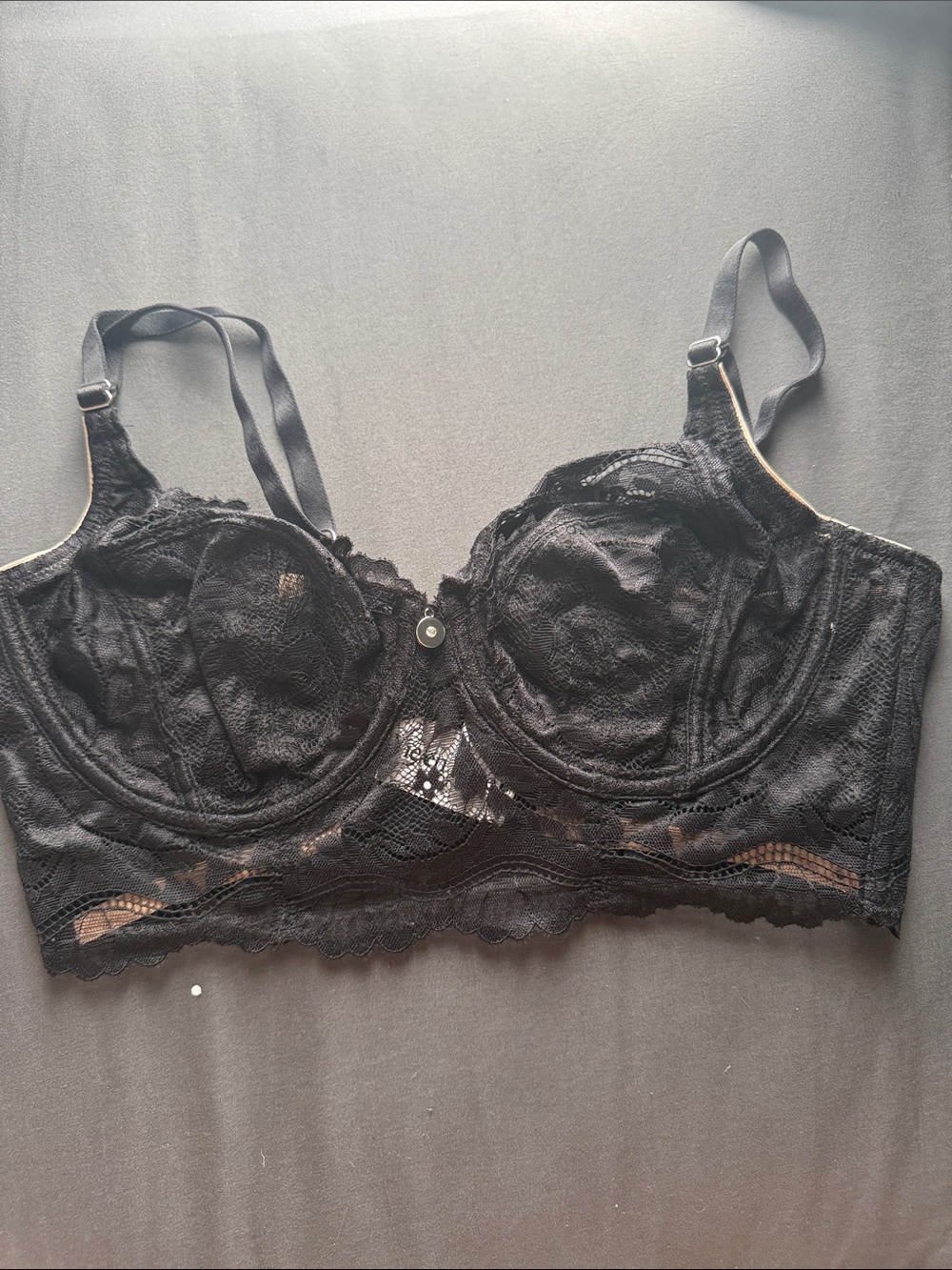 La Vie En Rose Black Lace Bralette